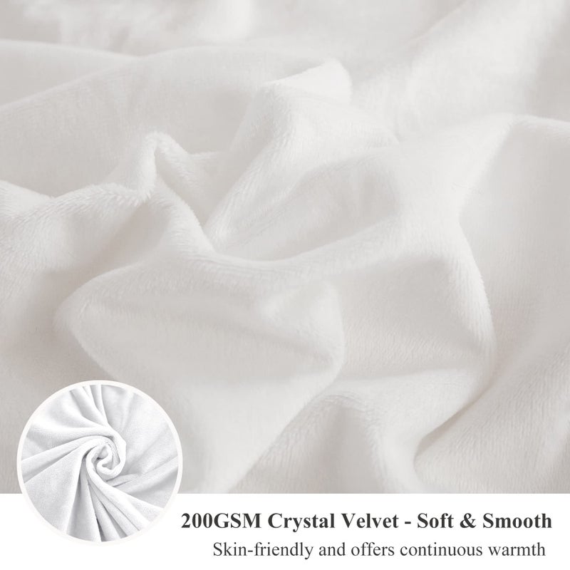XeGe Plush Shaggy Duvet Cover, Luxury Ultra Soft Crystal Velvet Fuzzy Bedding 1PC(1 Faux Fur Duvet Cover), Fluffy Furry Comforter Cover for Bedroom Home Decoration, Zipper Closure(King, White) - Image 5